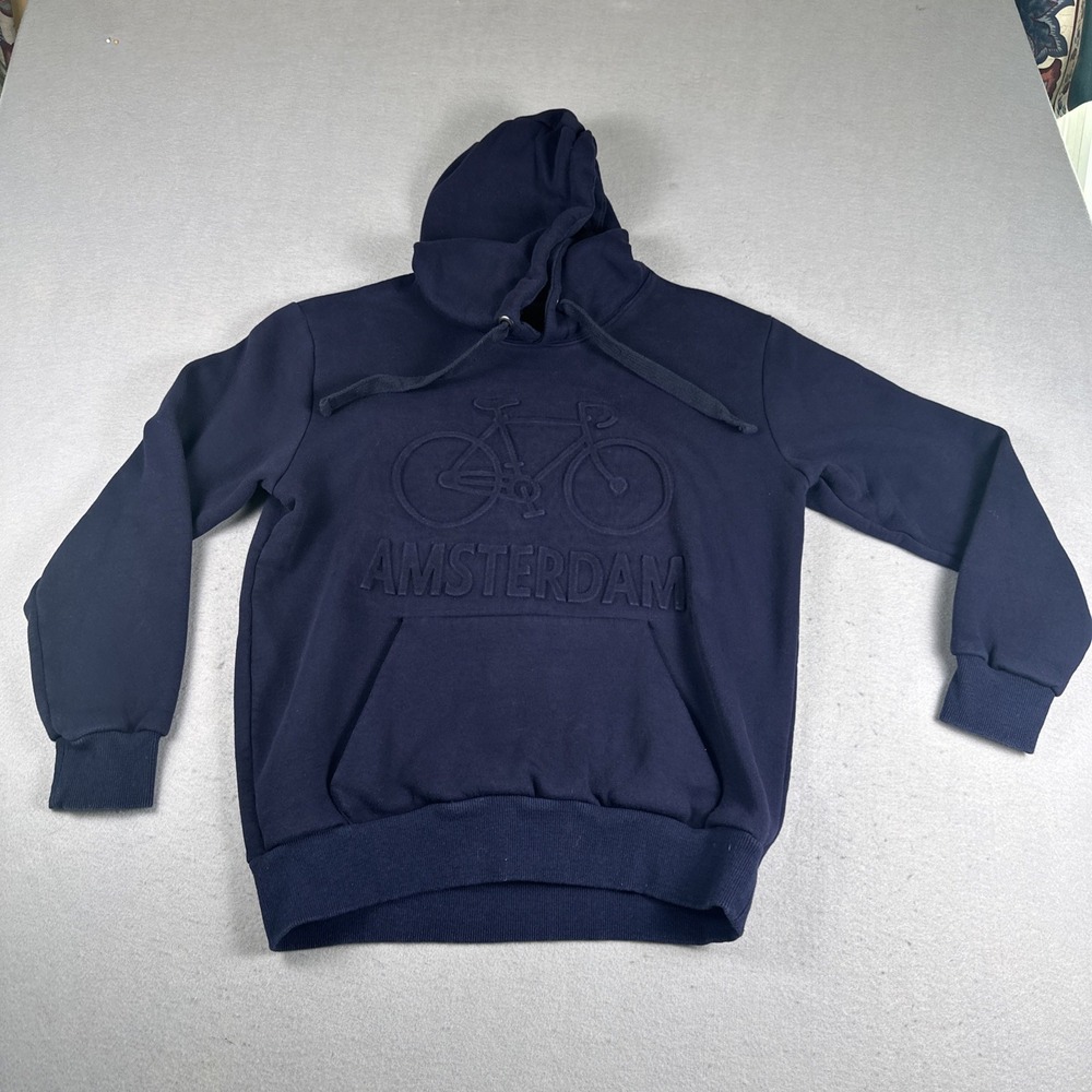 Kist Design Holland Hoodie Men S Blue Amsterdam Bicycle Embossed Pullover